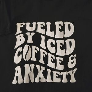 Hand Crafted Black Tee with White Print